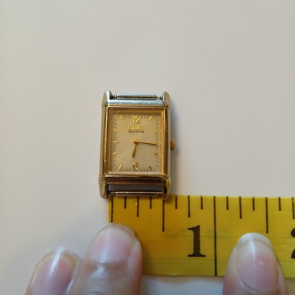 Citizen Eco-Drive Women Gold Tone Rectangle Dial B023-S001561 Watch Case - Picture 6 of 12